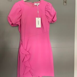 Likely Fuchsia Puff Sleeve Mini Dress